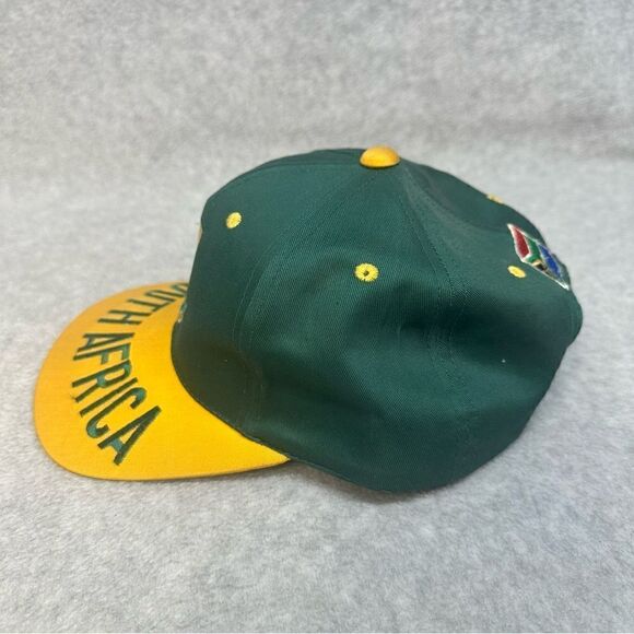 South Africa Snap Back Hat OSFA Yellow Green‎ Embroidered Bill Goods Galore - Picture 4 of 7